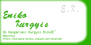 eniko kurgyis business card